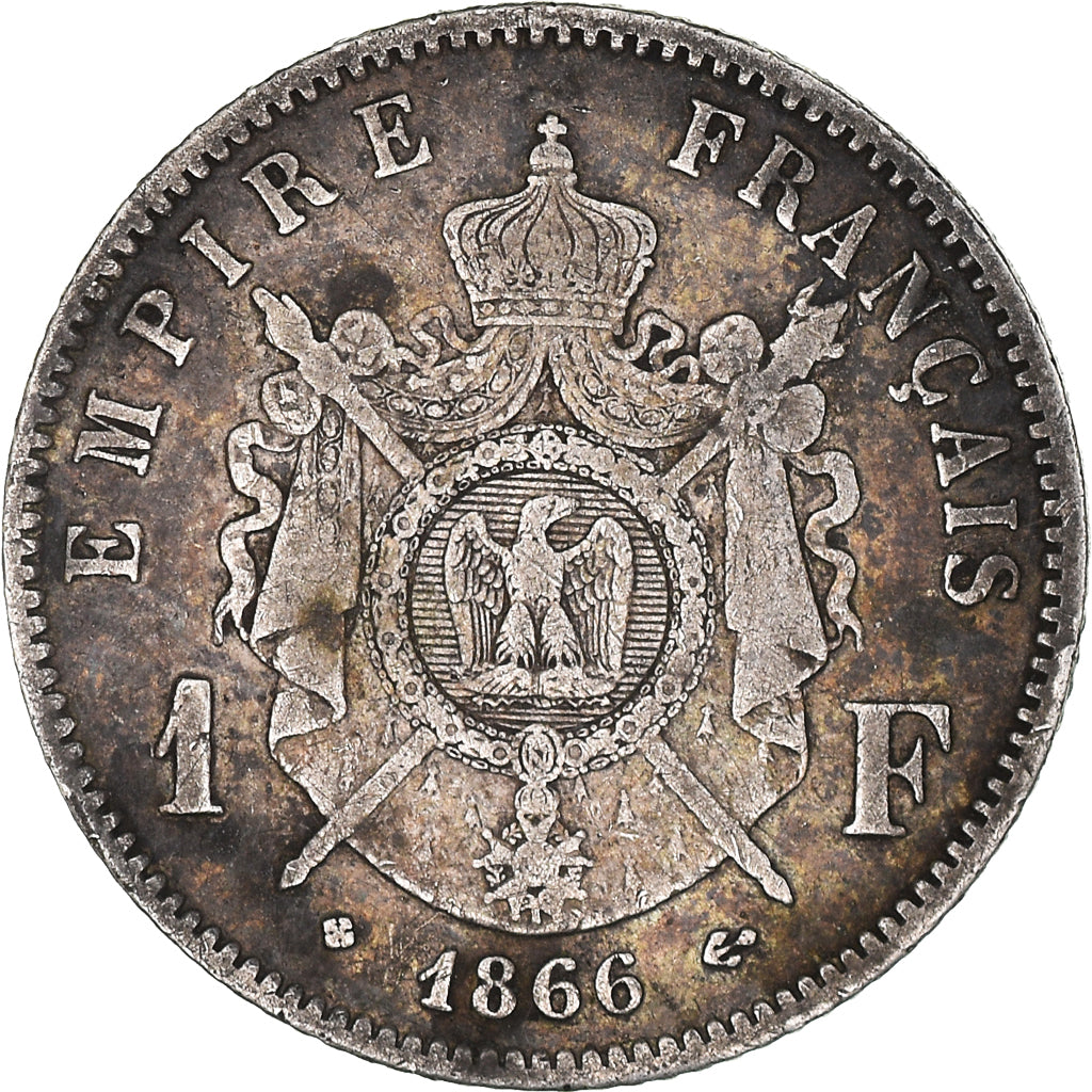 Monnaie, France, Napoleon III, 1 Franc, 1866, Strasbourg, TB, Argent