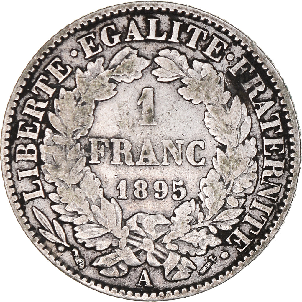 Monnaie, France, Cérès, Franc, 1895, Paris, TB, Argent, Gadoury:465a, KM:822.1