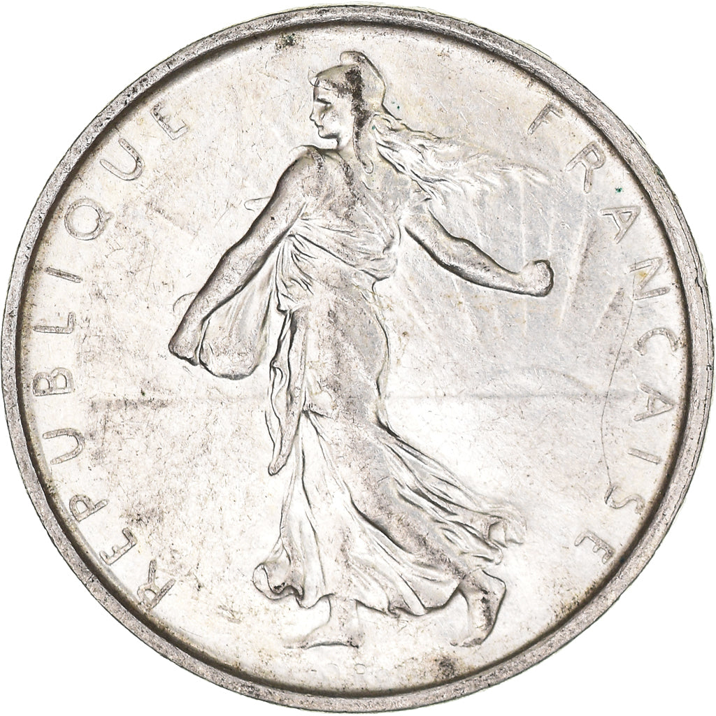 Munten, Frankrijk, Semeuse, 5 Francs, 1967, ZF+, Zilver, KM:926, Gadoury:770