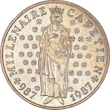 Coin, France, Millénaire Capétien, 10 Francs, 1987, EF(40-45), Nickel-Bronze