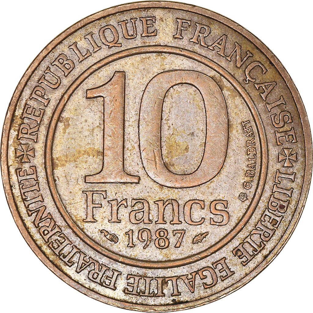 Coin, France, Millénaire Capétien, 10 Francs, 1987, EF(40-45), Nickel-Bronze