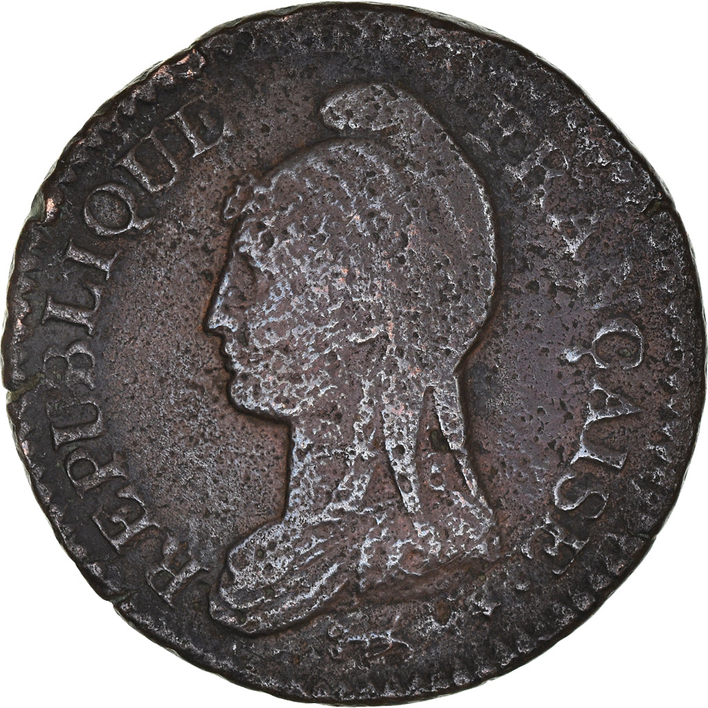 Moneda, Francia, Dupré, Decime, AN 8 (1799-1800), Strasbourg, BC+, Bronce