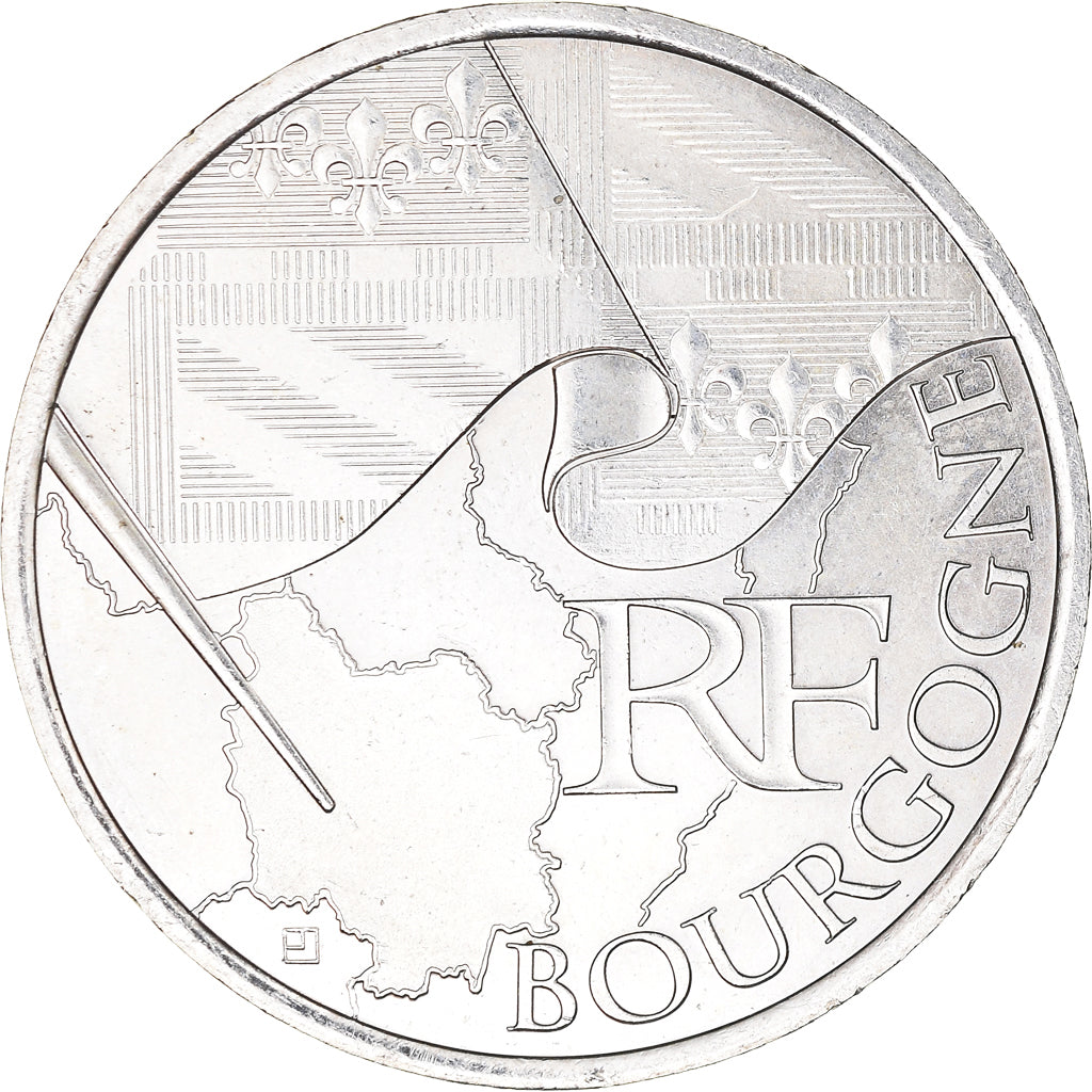 France, 10 Euro, Bourgogne, 2010, Paris, AU(55-58), Silver, Gadoury:EU399