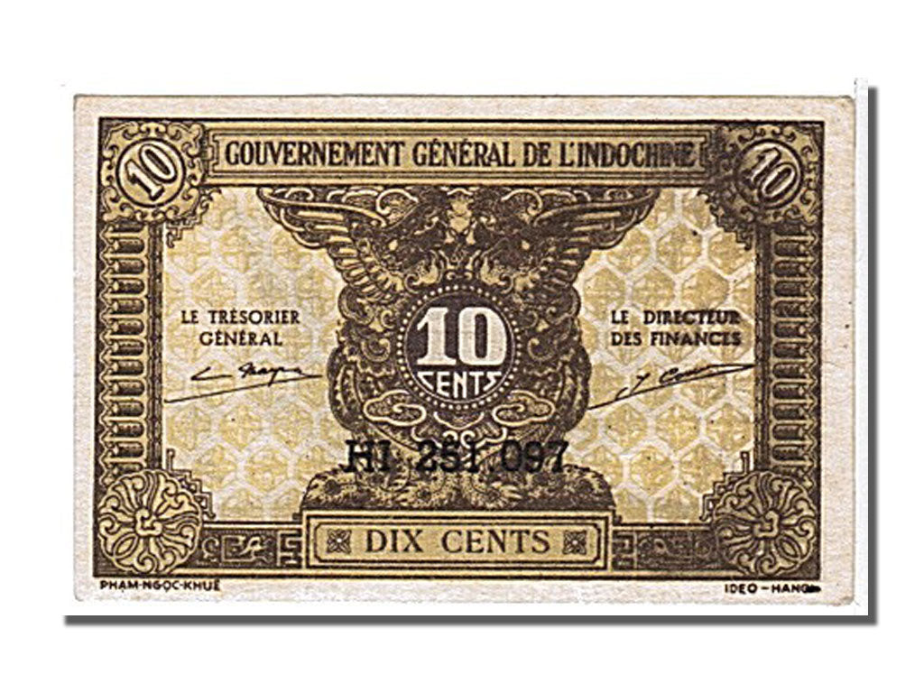 French Indo-China, 10 Cents, 1942, KM #89a, UNC(63), 251 097