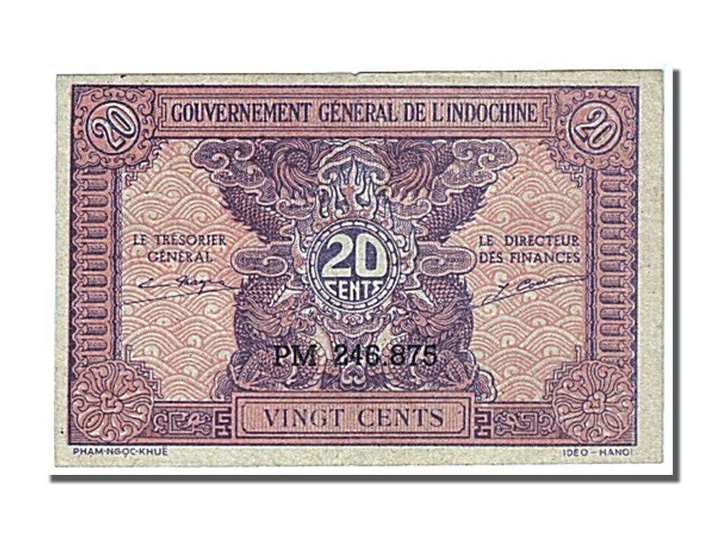 French Indo-China, 20 Cents, 1942, KM #90, UNC(63), 246 875