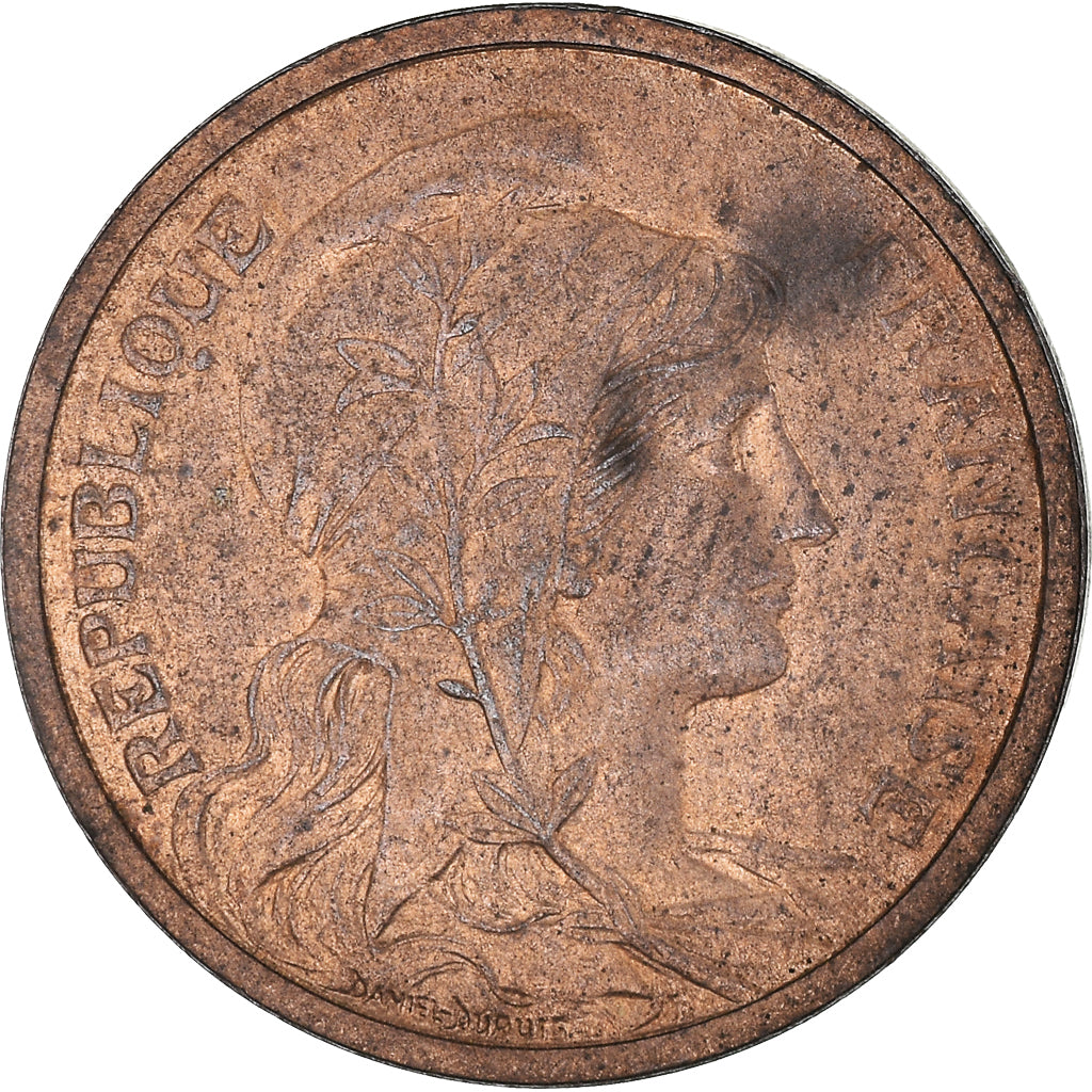 Moneda, Francia, Dupuis, 2 Centimes, 1907, Paris, MBC, Bronce, KM:841