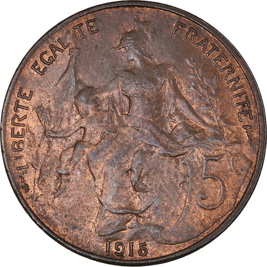 Monnaie, France, Dupuis, 5 Centimes, 1915, Paris, TTB, Bronze, Gadoury:165
