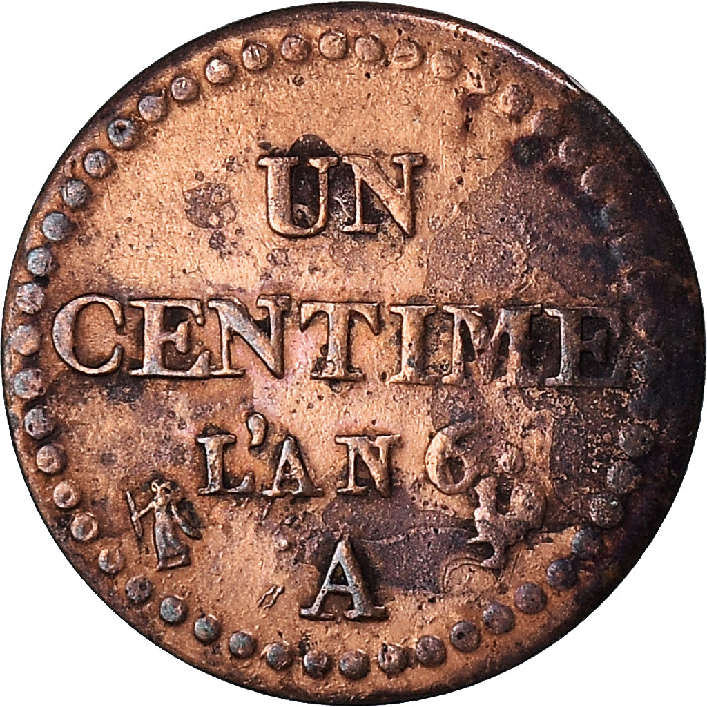 Münze, Frankreich, Dupré, Centime, AN 6, Paris, S+, Bronze, KM:646, Gadoury:76