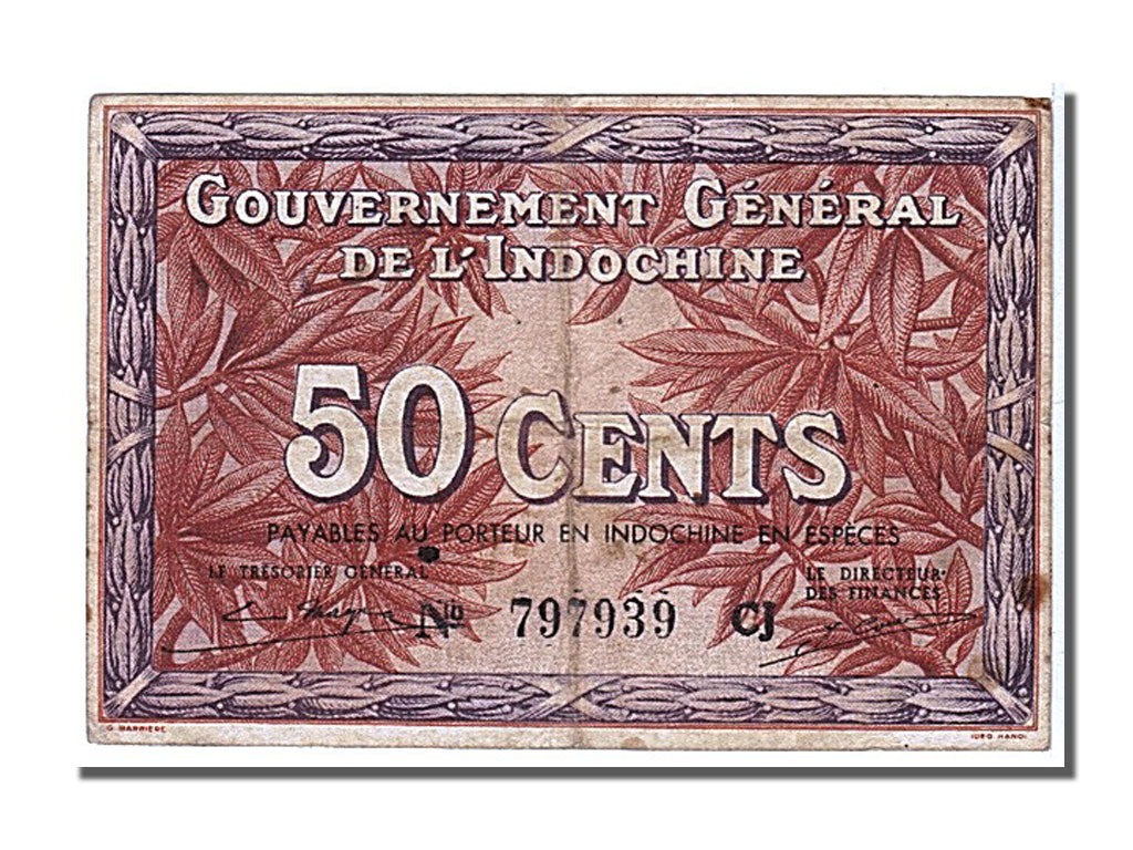 Indochine, 50 Cents type Gouvernement Général 1ère Emission