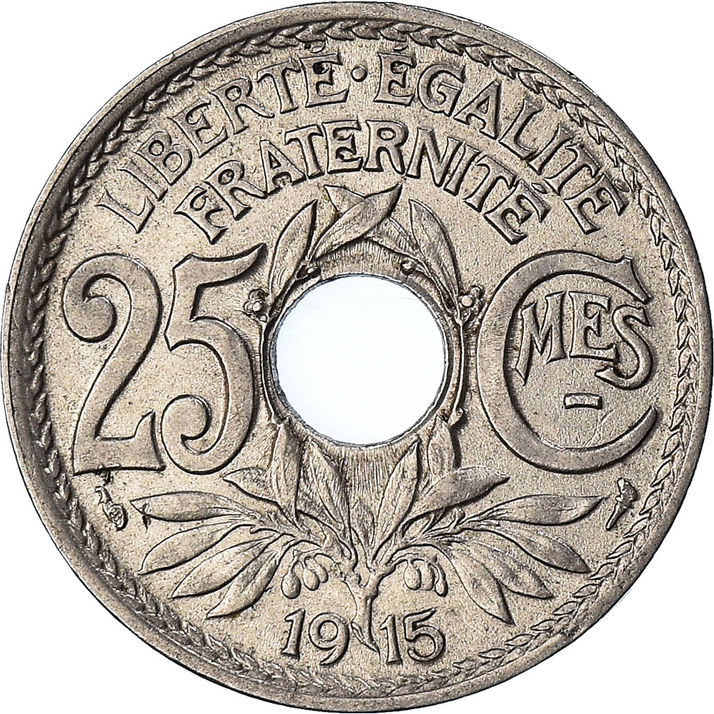 Monnaie, France, Lindauer, 25 Centimes, 1915, TTB, Nickel, Gadoury:379, KM:867