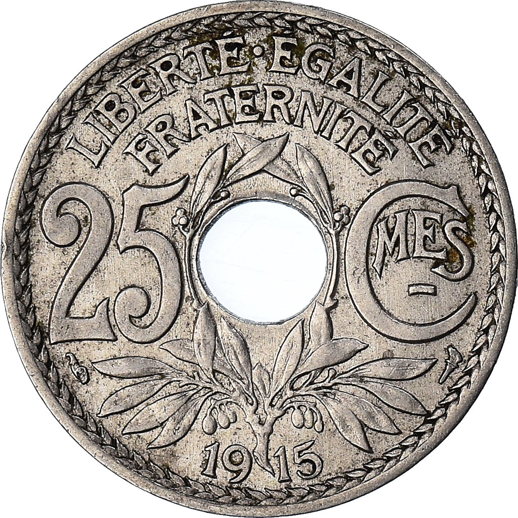 Moneda, Francia, Lindauer, 25 Centimes, 1915, MBC, Níquel, KM:867, Gadoury:379