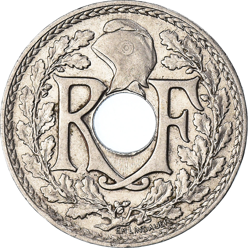 Munten, Frankrijk, Lindauer, 25 Centimes, 1915, ZF+, Nickel, KM:867, Gadoury:379