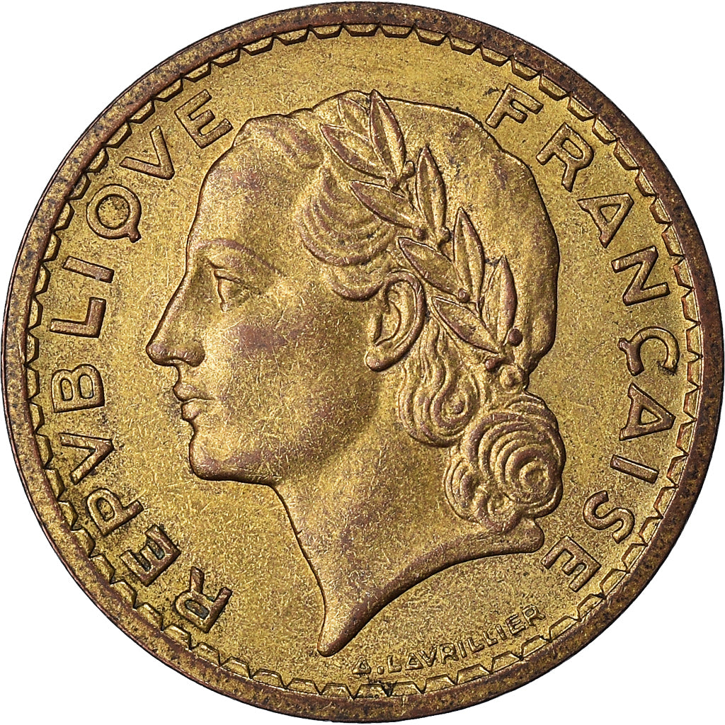 Moneda, Francia, Lavrillier, 5 Francs, 1946, MBC+, Aluminio - bronce, KM:888a.2