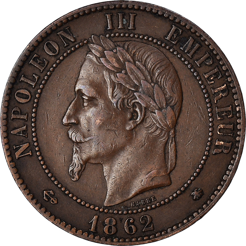 Monnaie, France, Napoleon III, 10 Centimes, 1862, Paris, TTB, Bronze