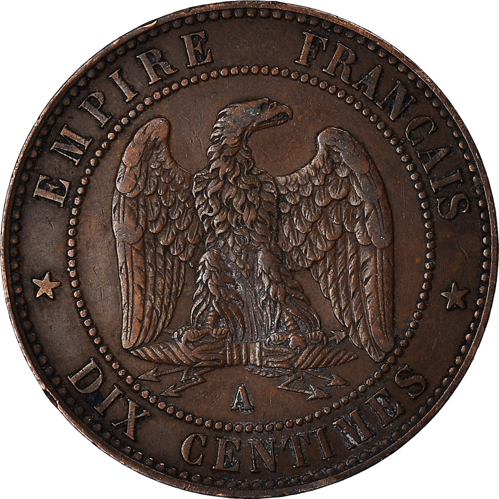 Monnaie, France, Napoleon III, 10 Centimes, 1862, Paris, TTB, Bronze