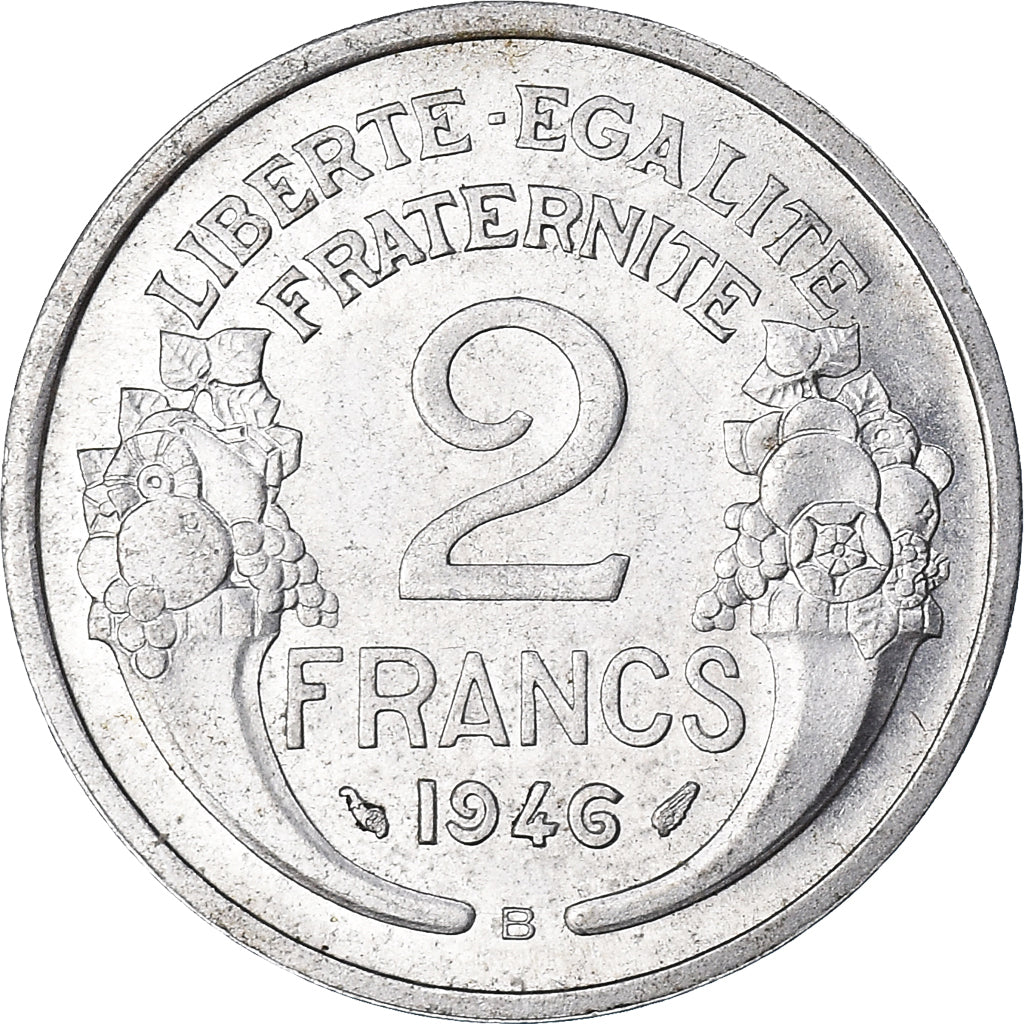 Monnaie, France, Morlon, 2 Francs, 1946, Beaumont - Le Roger, TTB+, Aluminium