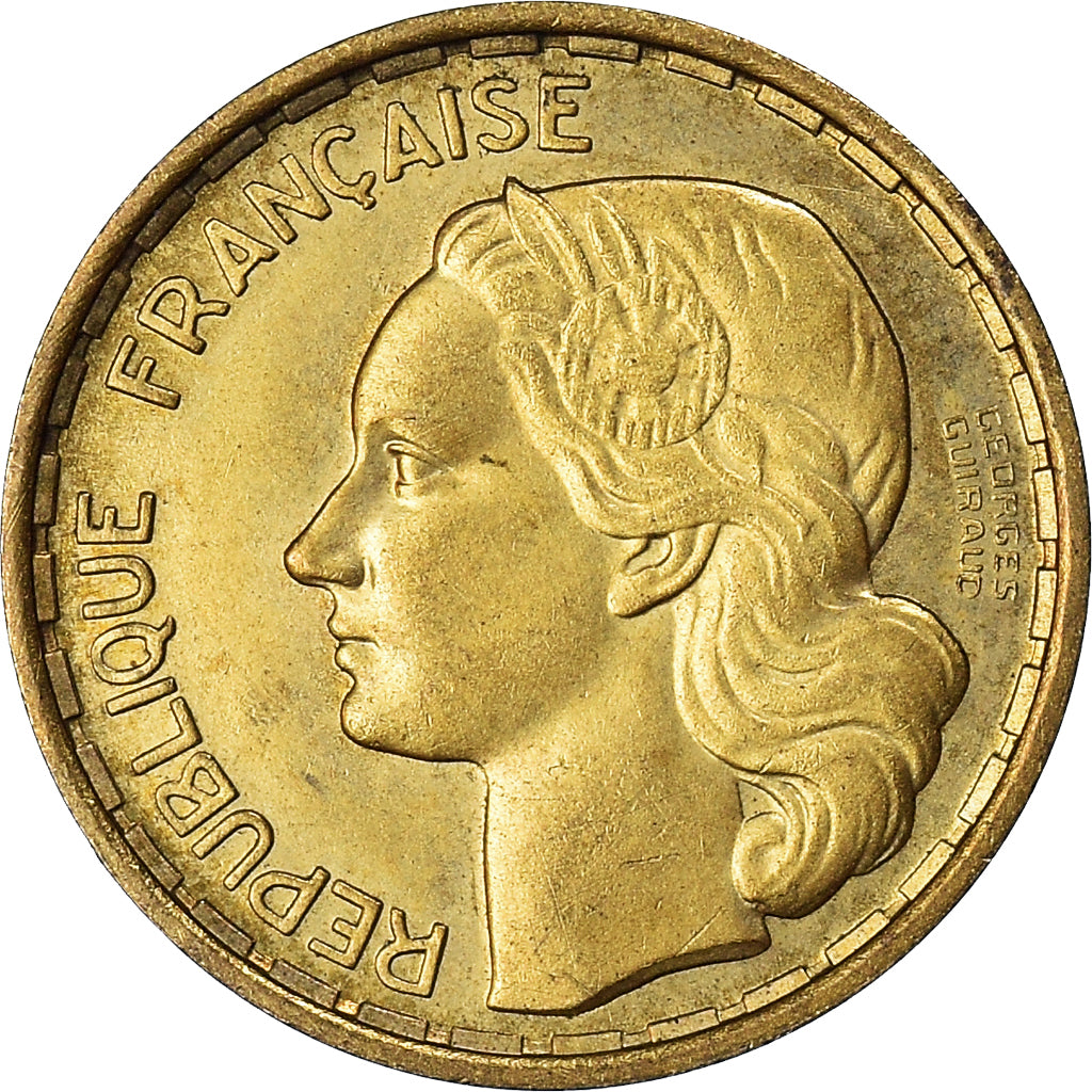 Coin, France, Guiraud, 20 Francs, 1950, Paris, AU(50-53), Aluminum-Bronze