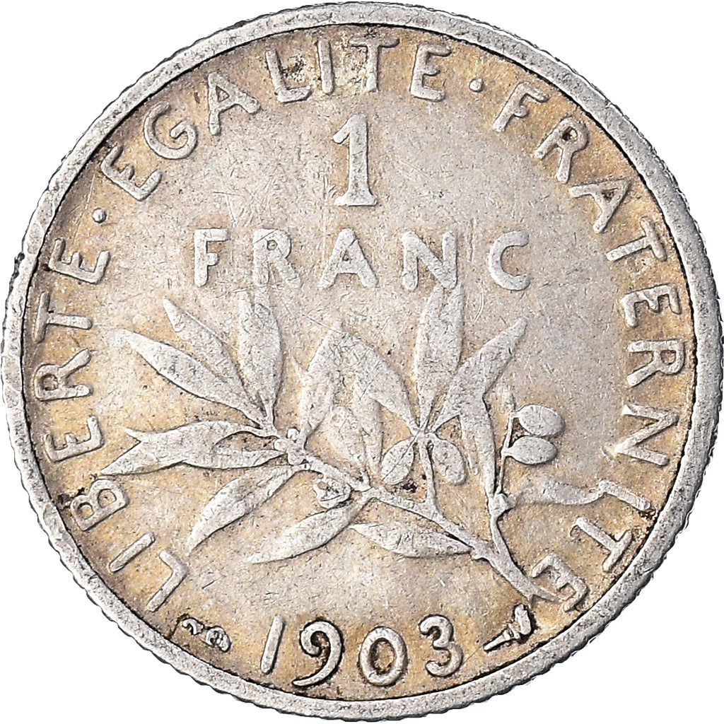 Monnaie, France, Semeuse, Franc, 1903, Paris, TB, Argent, Gadoury:467, KM:844.1