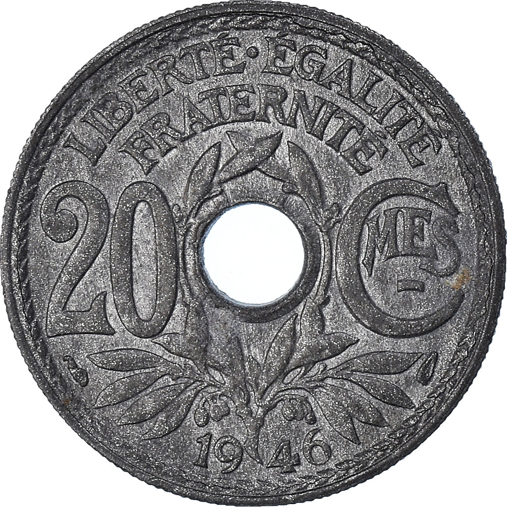 Coin, France, Lindauer, 20 Centimes, 1946, VF(20-25), Zinc, KM:907.1