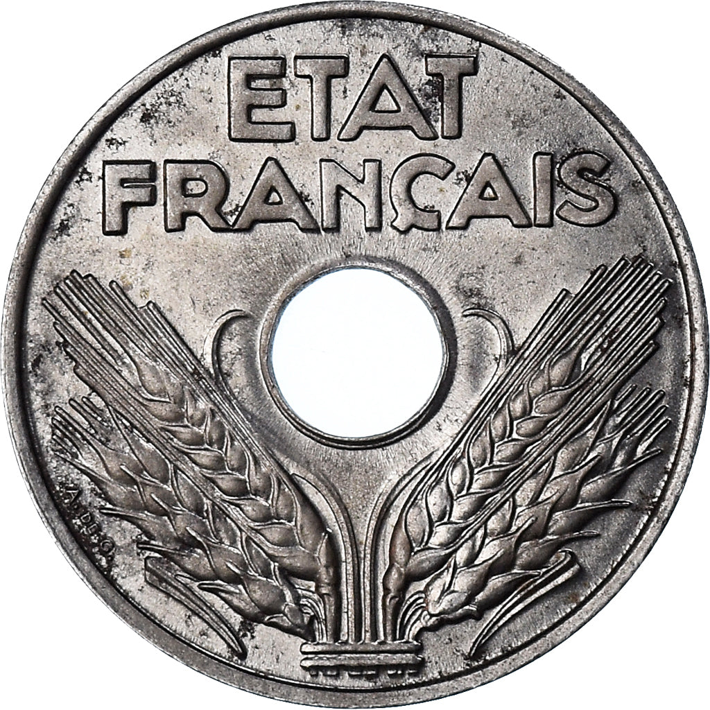 Coin, France, État français, 20 Centimes, 1944, AU(50-53), Iron, KM:900.2a