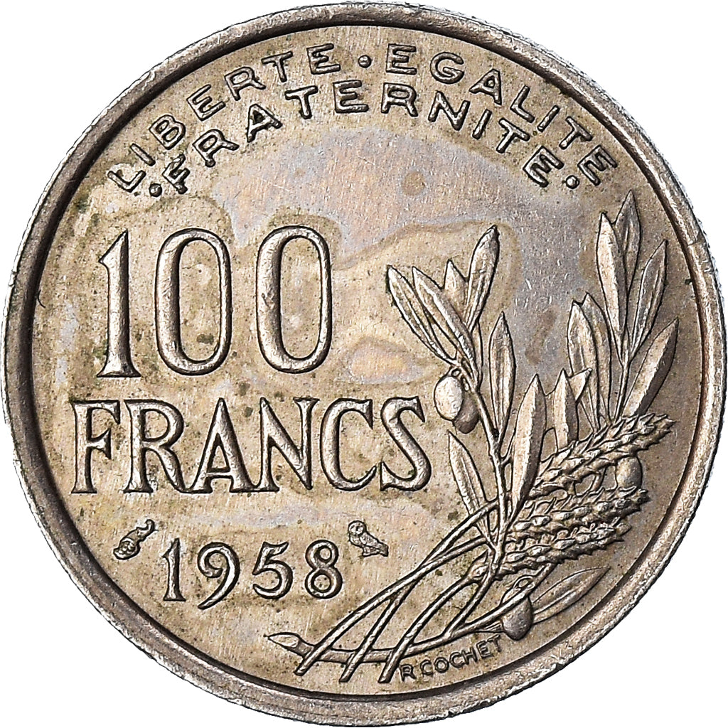 Monnaie, France, Cochet, 100 Francs, 1958, Chouette, TTB, Cupro-nickel