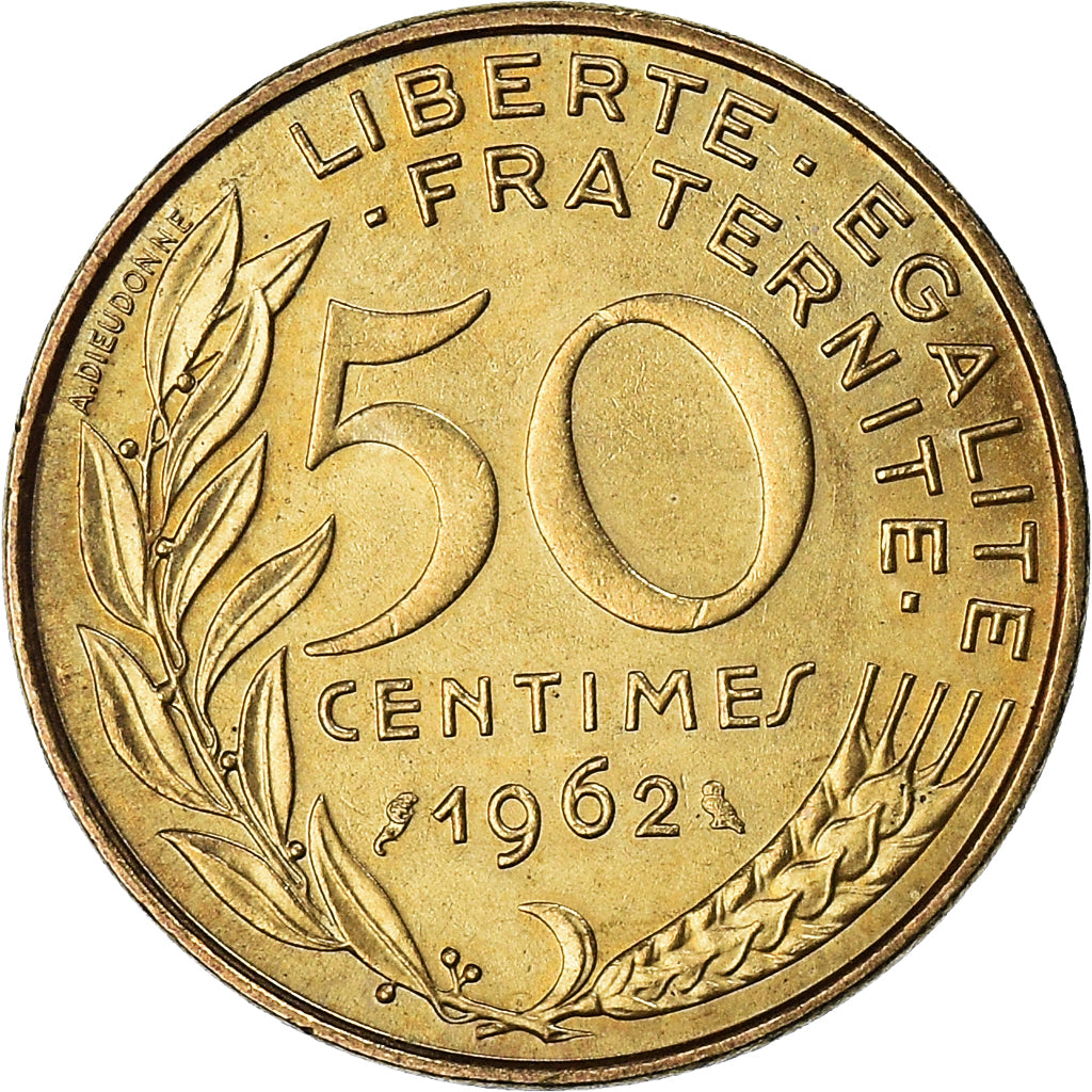 Münze, Frankreich, Marianne, 50 Centimes, 1962, SS, Aluminum-Bronze, KM:939.1