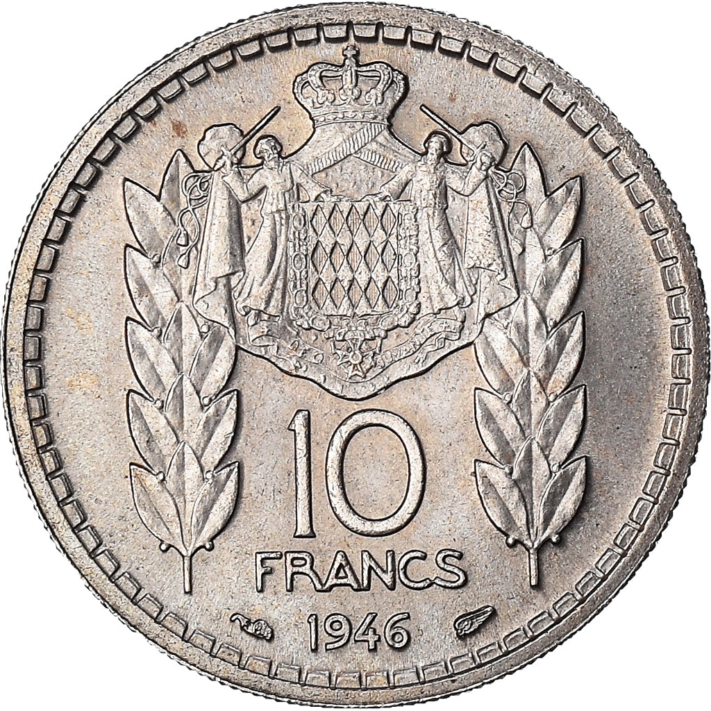 Monnaie, Monaco, Louis II, 10 Francs, 1946, TTB+, Cupro-nickel, Gadoury:MC136