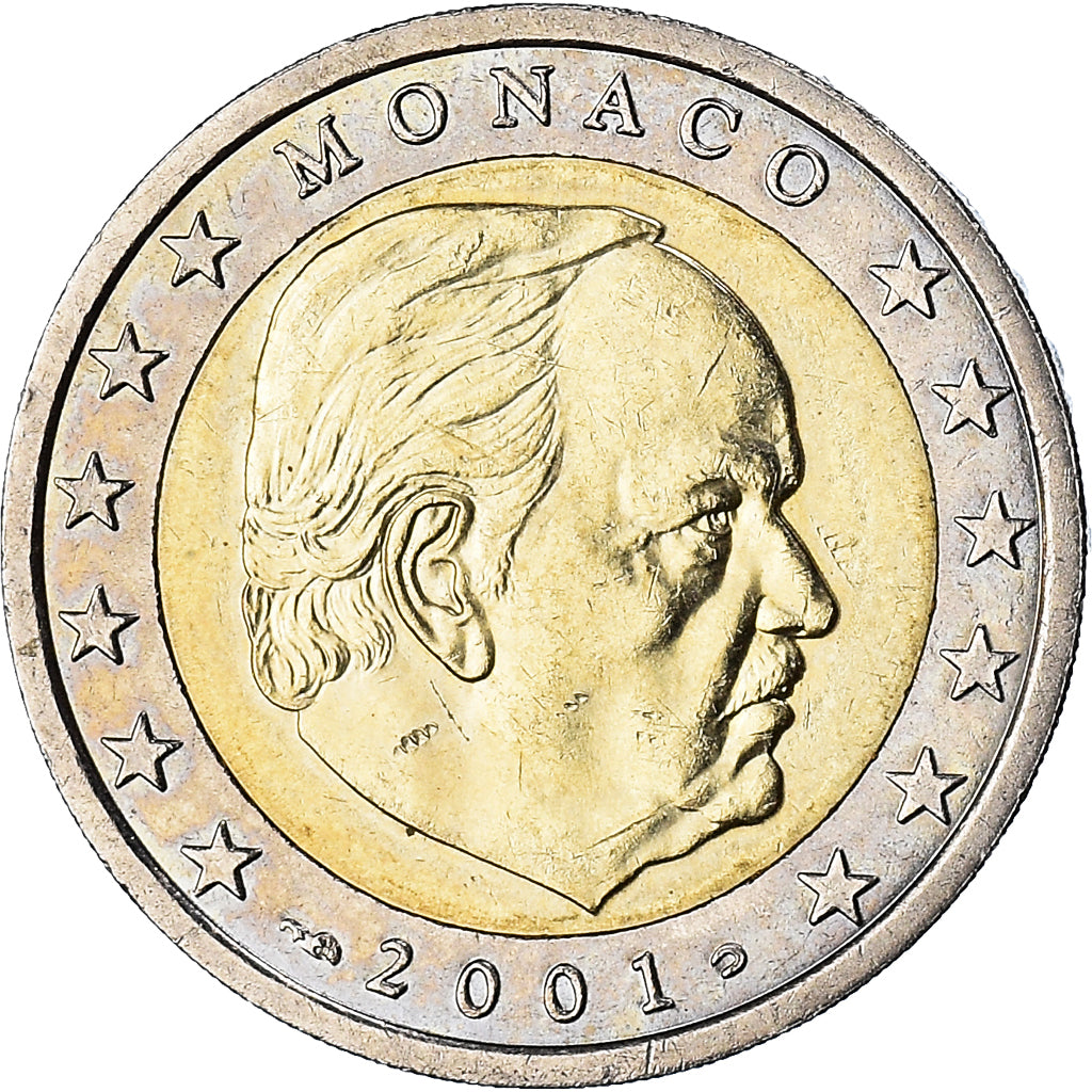 Monaco, Rainier III, 2 Euro, 2001, Paris, AU(50-53), Bi-Metallic, Gadoury:MC179