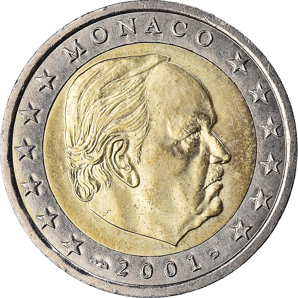Monaco, Rainier III, 2 Euro, 2001, Paris, AU(50-53), Bi-Metallic, Gadoury:MC179