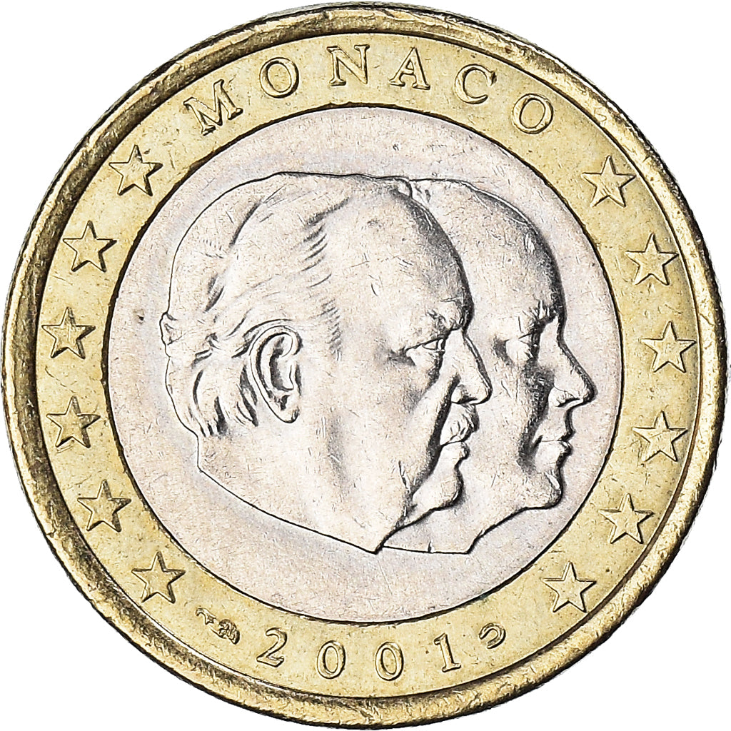 Monaco, Rainier III et Albert, Euro, 2001, Paris, AU(50-53), Bi-Metallic