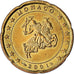 Monaco, Rainier III, 20 Euro Cent, 2001, Paris, AU(50-53), Brass, Gadoury:171