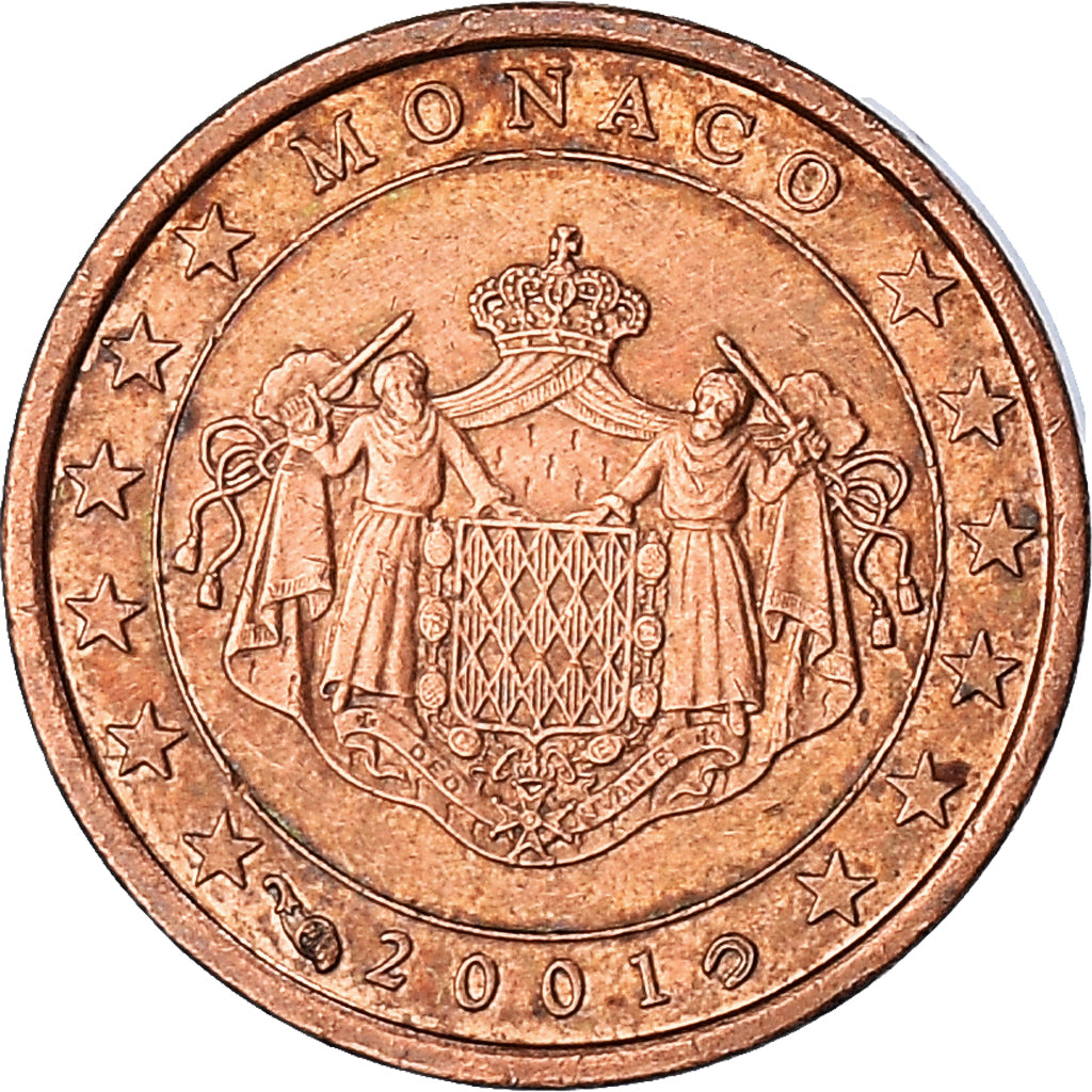Monaco, Rainier III, Euro Cent, 2001, Paris, EF(40-45), Copper Plated Steel