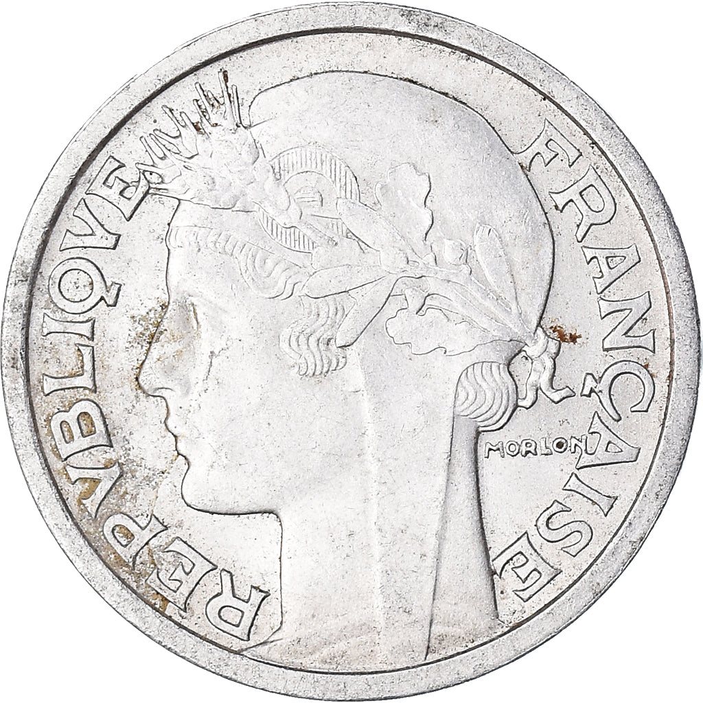 Coin, France, Morlon, 2 Francs, 1949, Beaumont - Le Roger, EF(40-45), Aluminum