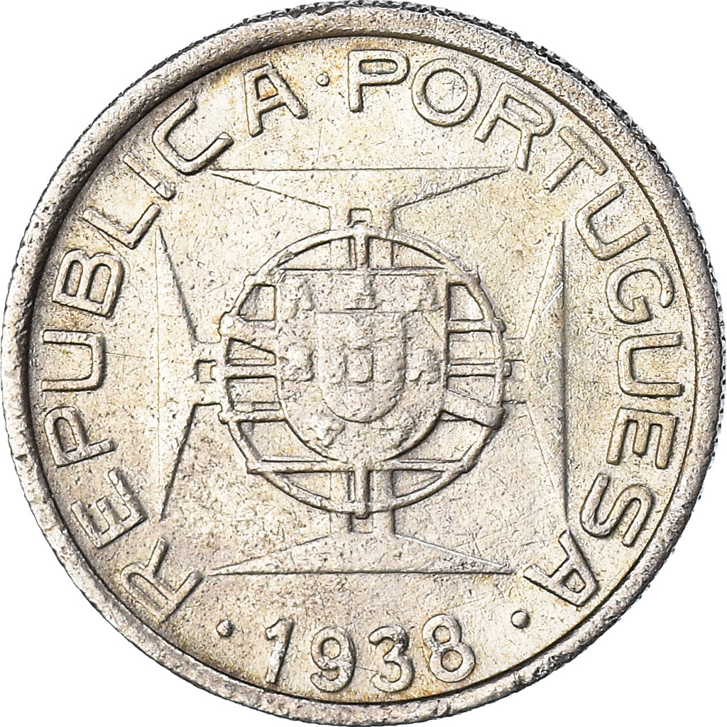 Coin, Mozambique, 5 Escudos, 1938, EF(40-45), Silver, KM:69