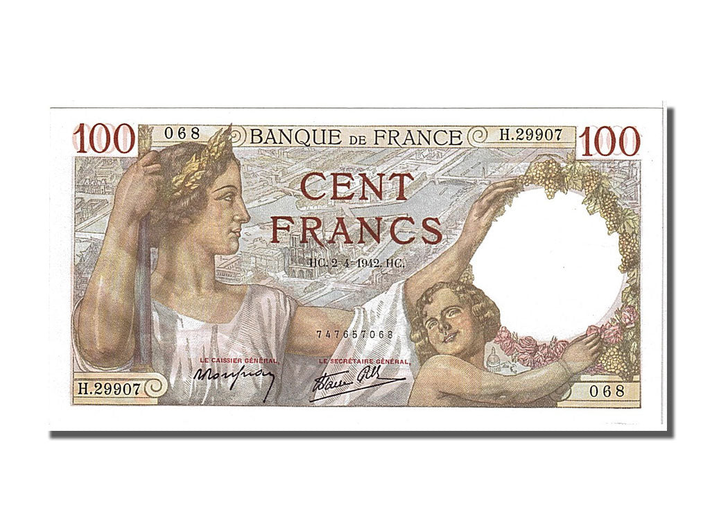 Billete, Francia, 100 Francs, 100 F 1939-1942 ''Sully'', 1942, 1942-04-02, UNC