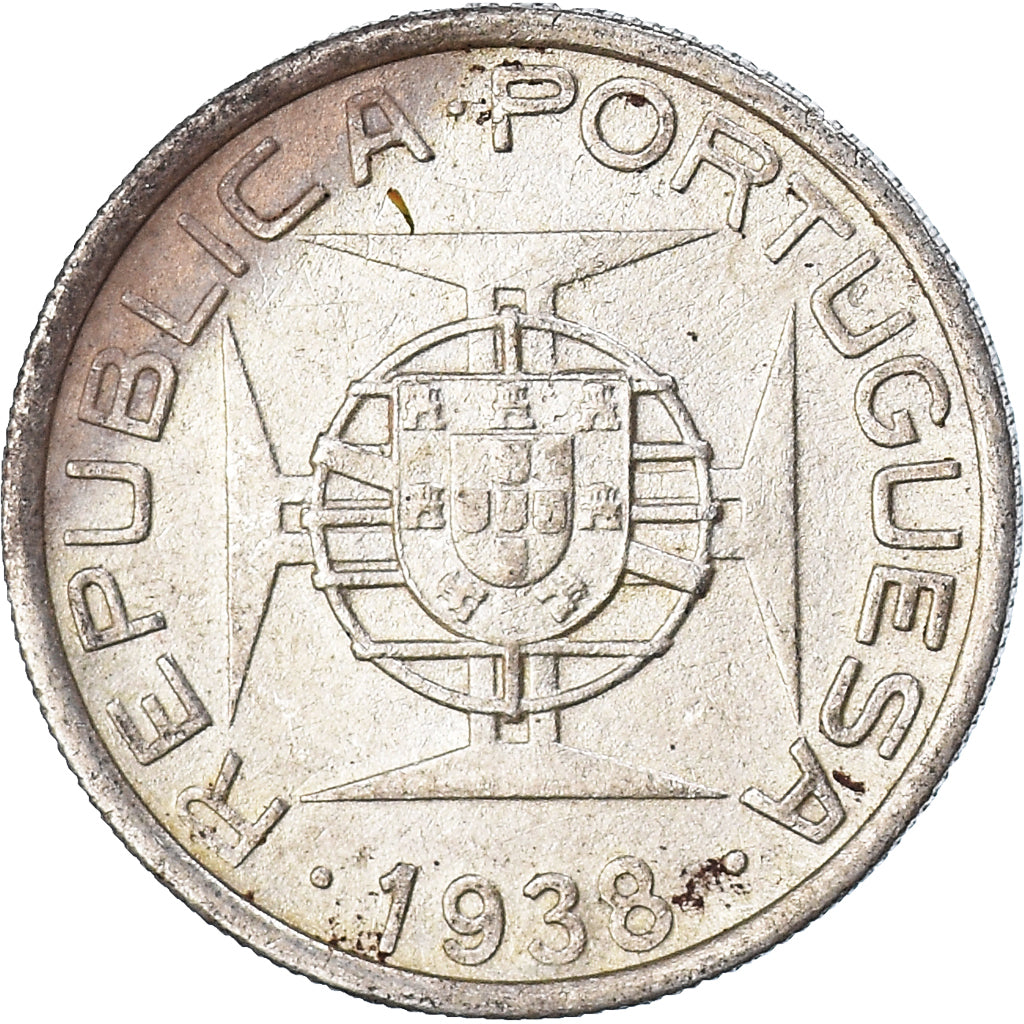 Coin, Mozambique, 5 Escudos, 1938, EF(40-45), Silver, KM:69