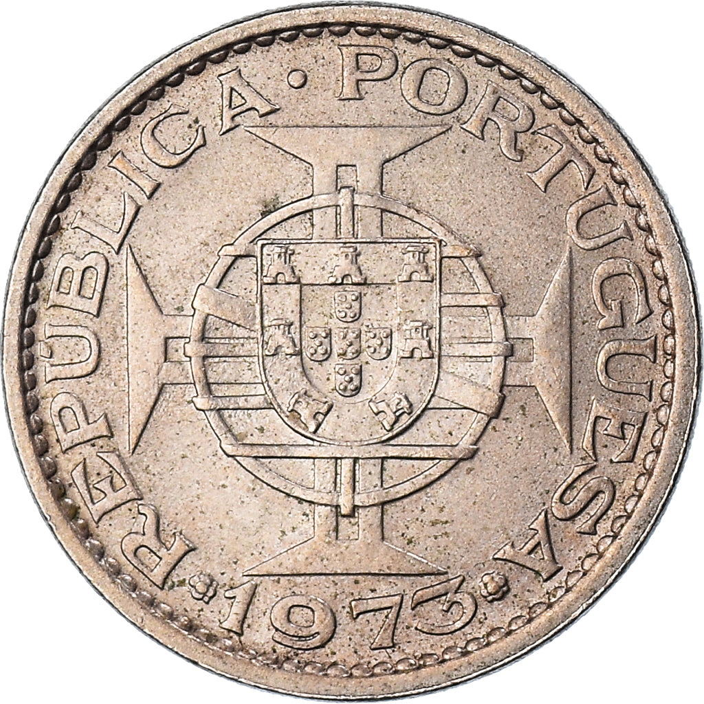 Coin, Mozambique, 5 Escudos, 1973, EF(40-45), Copper-nickel, KM:86