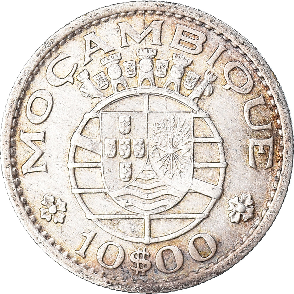 Coin, Mozambique, 10 Escudos, 1952, EF(40-45), Silver, KM:79