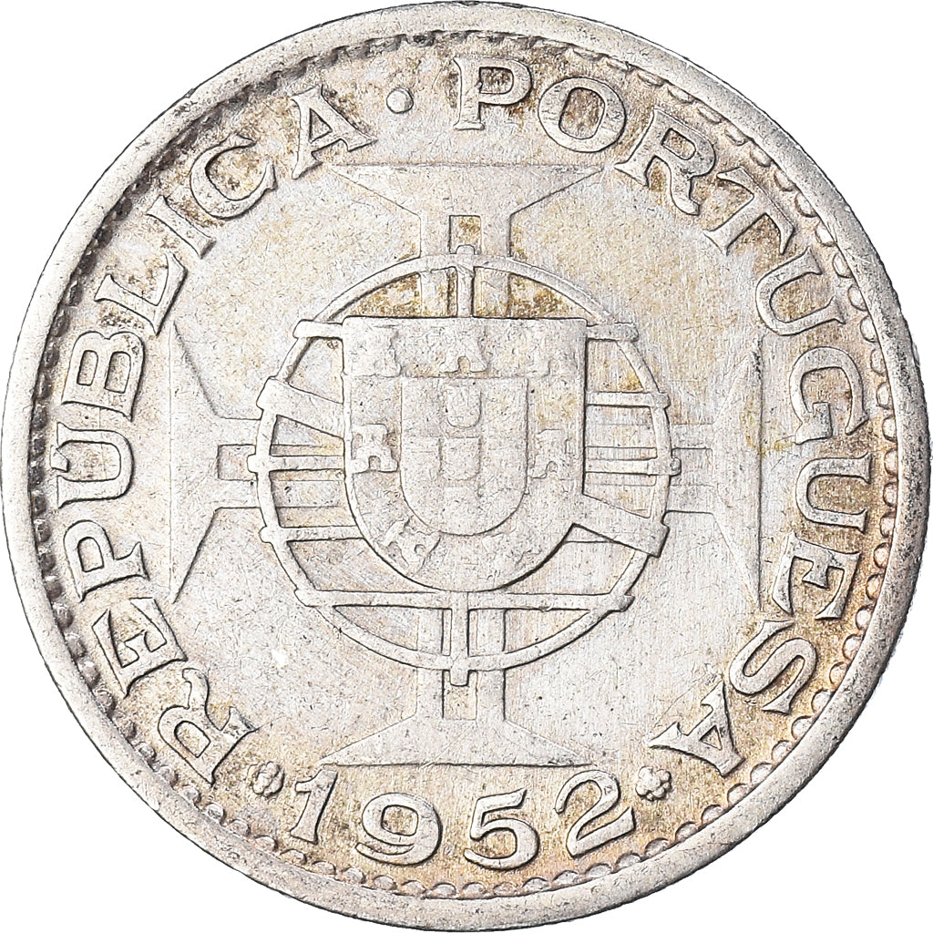Coin, Mozambique, 20 Escudos, 1952, EF(40-45), Silver, KM:80