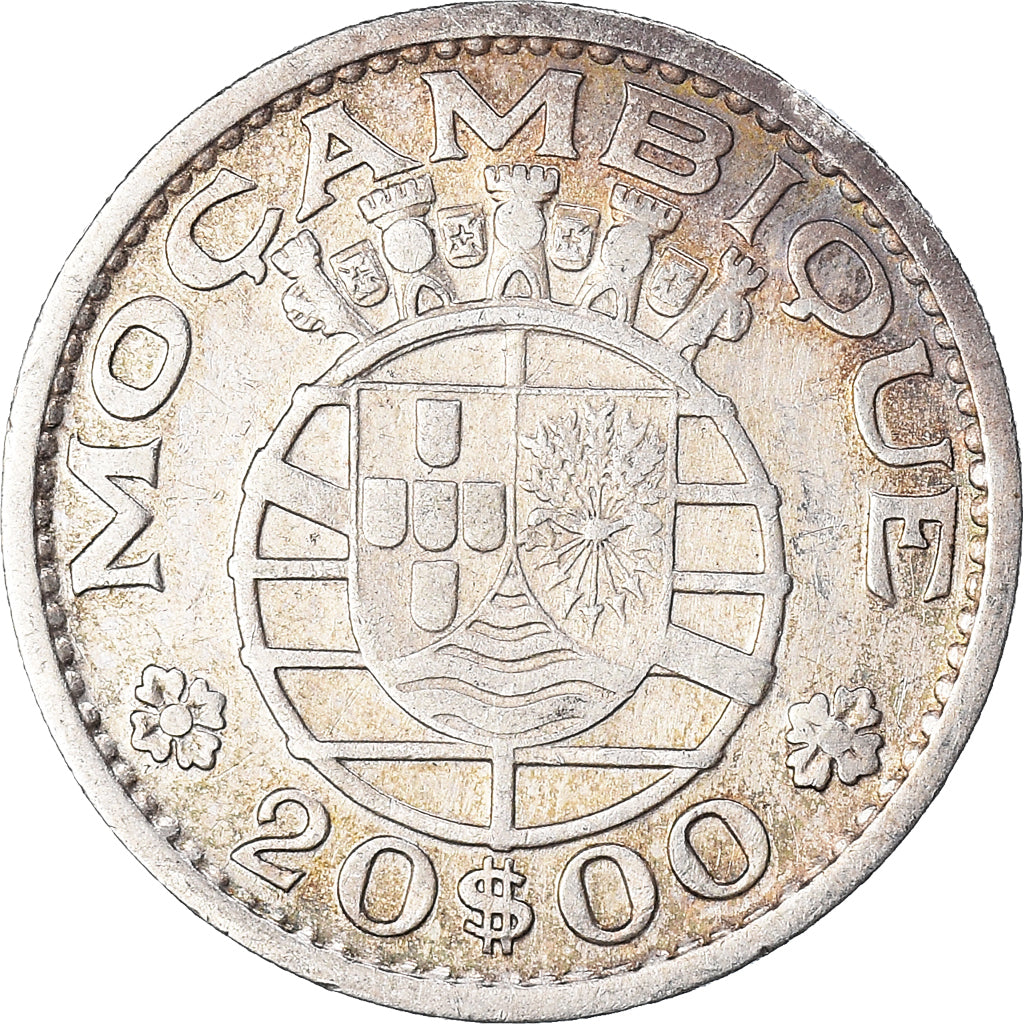 Coin, Mozambique, 20 Escudos, 1952, EF(40-45), Silver, KM:80