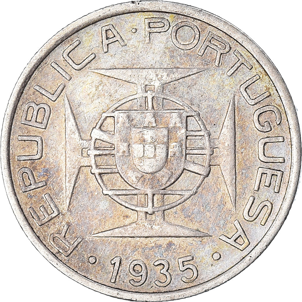 Coin, Mozambique, 5 Escudos, 1935, EF(40-45), Silver, KM:62