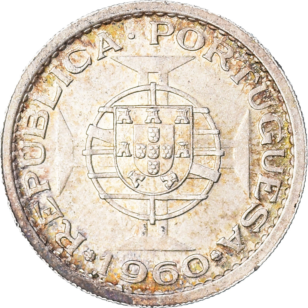 Coin, Mozambique, 5 Escudos, 1960, EF(40-45), Silver, KM:84