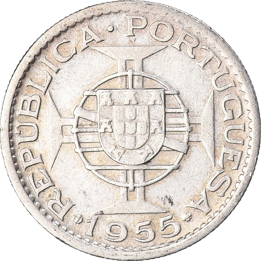 Monnaie, Mozambique, 10 Escudos, 1955, TTB, Argent, KM:79
