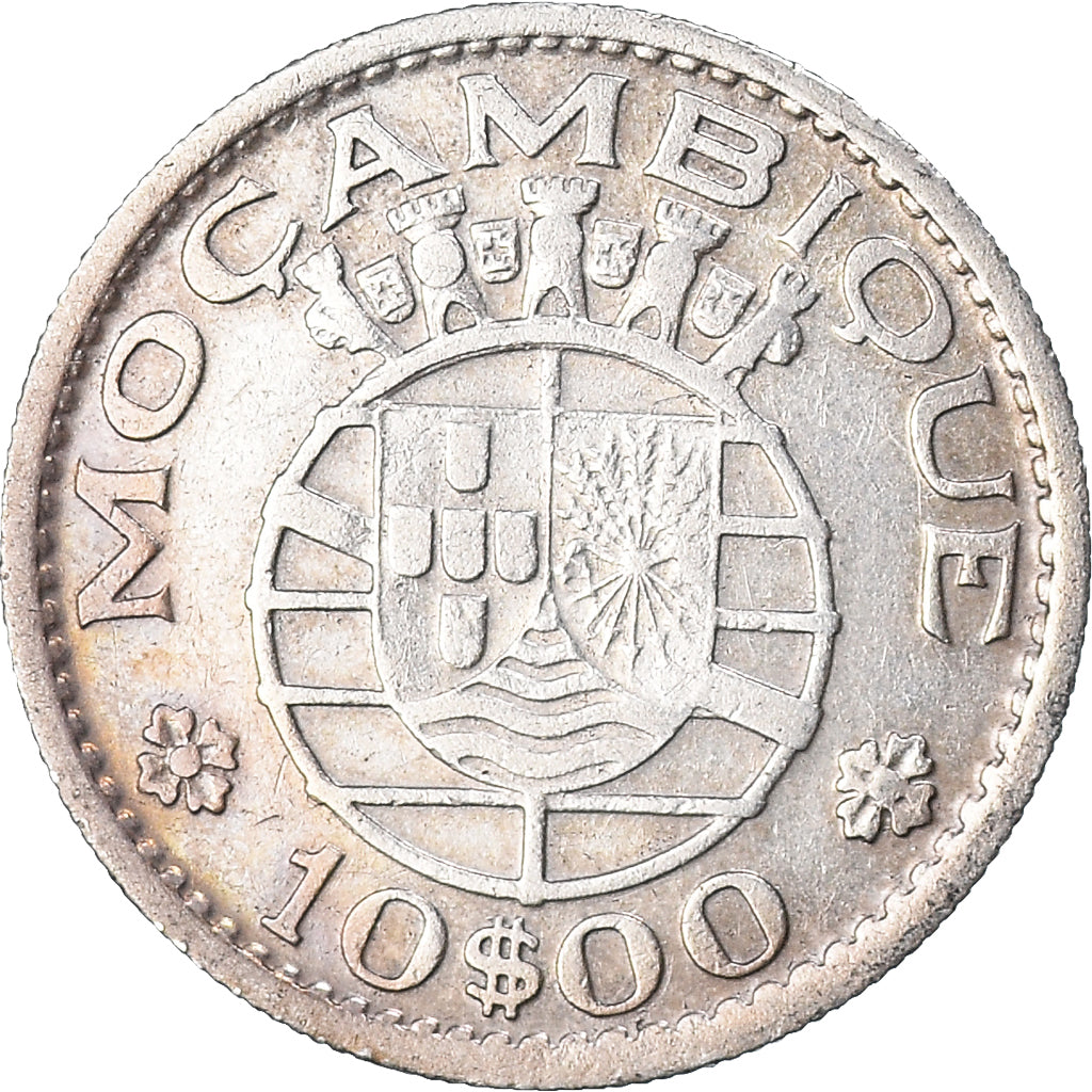 Monnaie, Mozambique, 10 Escudos, 1955, TTB, Argent, KM:79