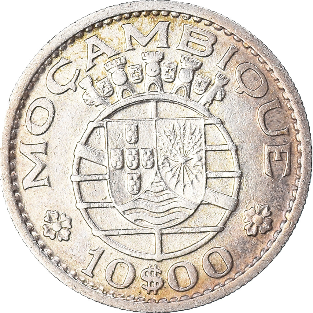 Coin, Mozambique, 10 Escudos, 1954, EF(40-45), Silver, KM:79