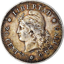 Moneda, Argentina, 20 Centavos, 1883, MBC, Plata, KM:27