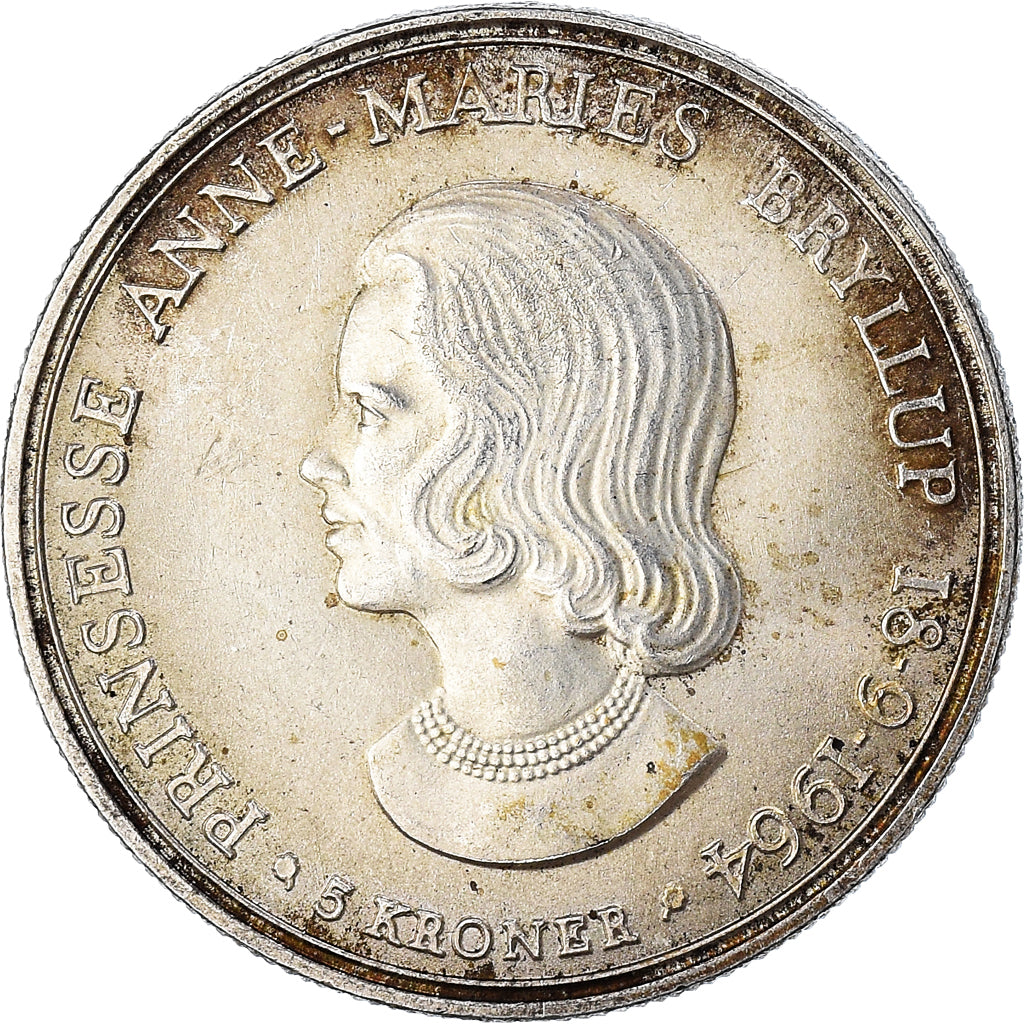 Coin, Denmark, Frederik IX, 5 Kroner, 1964, Copenhagen, EF(40-45), Silver