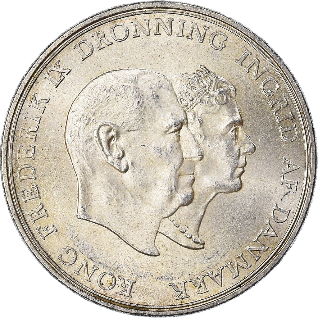 Coin, Denmark, Frederik IX, 5 Kroner, 1960, Copenhagen, EF(40-45), Silver