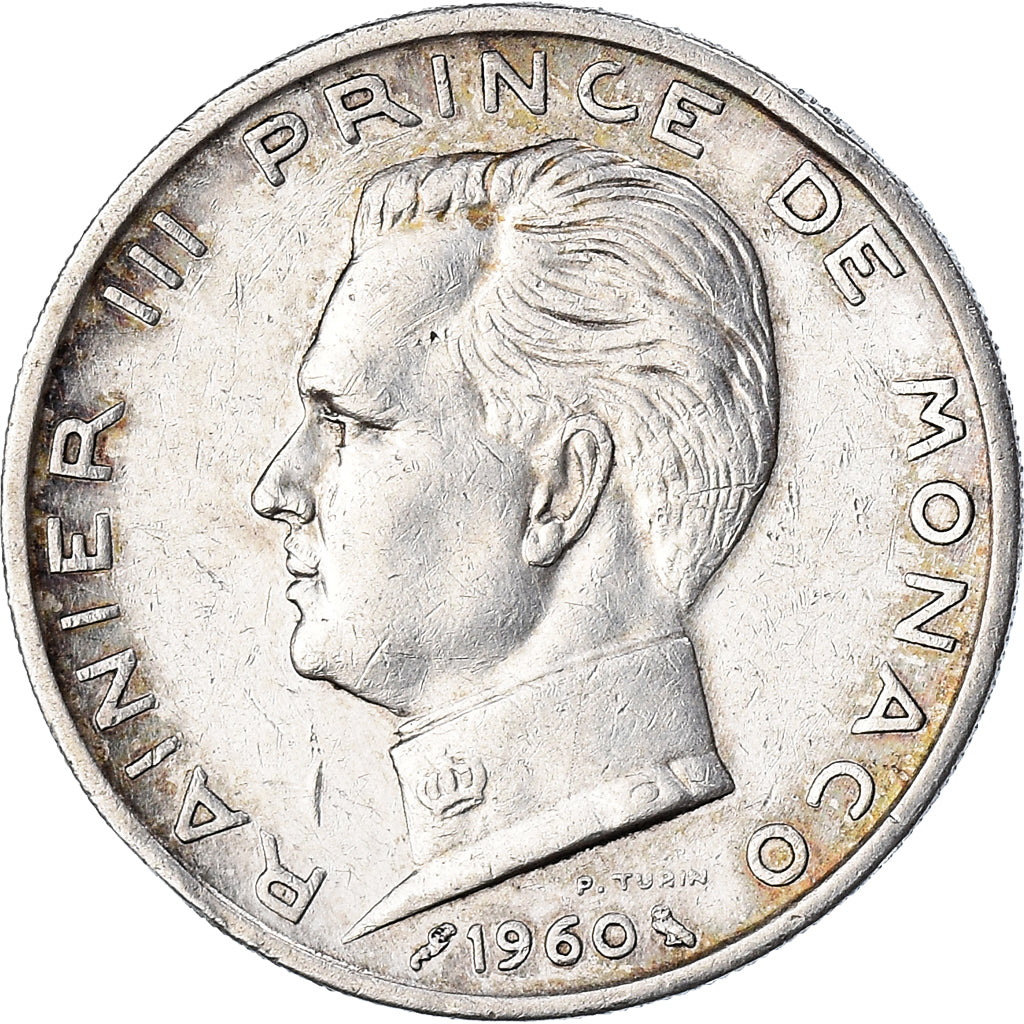 Münze, Monaco, Rainier III, 5 Francs, 1960, SS, Silber, KM:141, Gadoury:MC 152