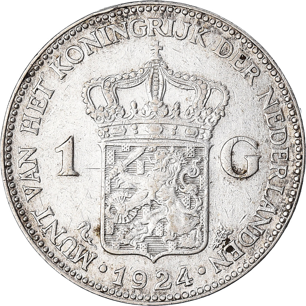 Coin, Netherlands, Wilhelmina I, Gulden, 1924, EF(40-45), Silver, KM:161.1